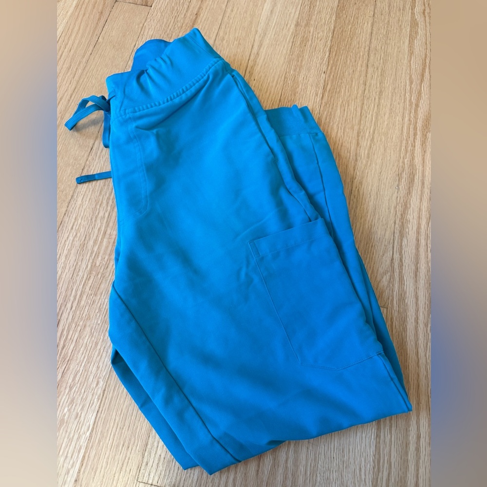 Teal Mandala Jogger Scrub Pants